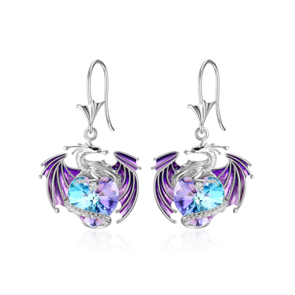 Boucles D'oreilles Pendantes Argent Sterling Et Améthyste - PARIS 1901 - Neuf étiqueté