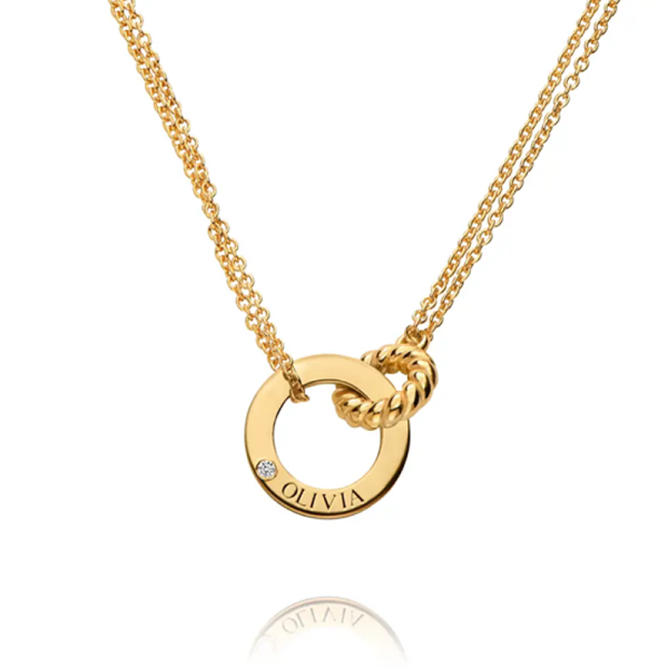 Collier Argent Vermeil Avec 3 Or Et Saphir - Bijou Occasion élégant Et Unique